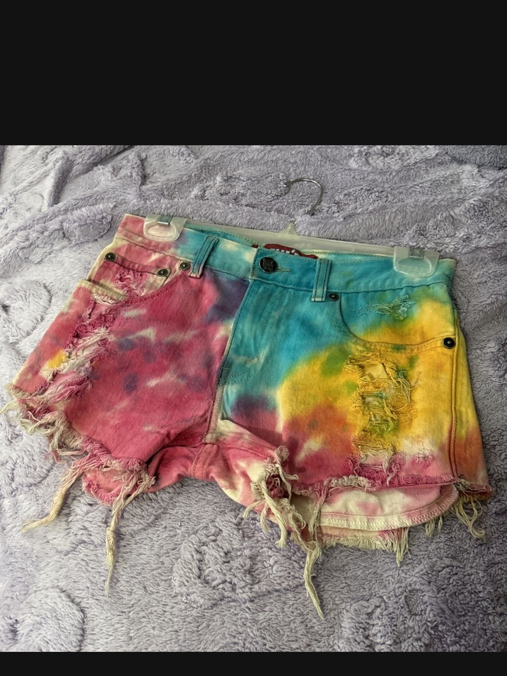Levi's Multicolor Tie-Dye Distressed Jean Shorts